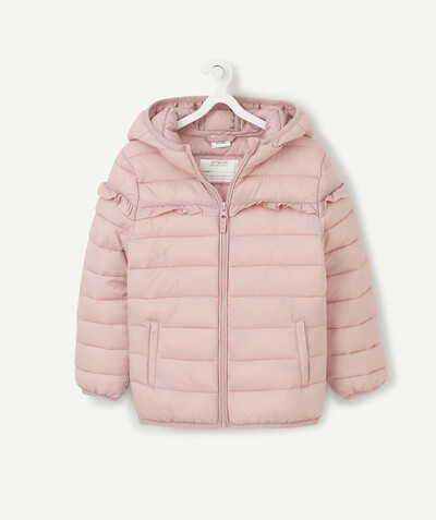 Coat - Padded jacket - Jacket radius - PINK WATER-REPELLENT LIGHT PADDED JACKET IN RECYCLED FIBRES