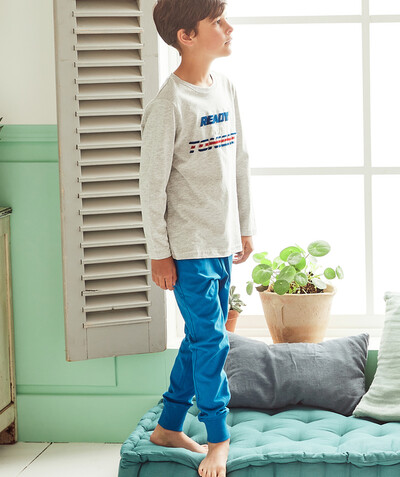 Boy radius - BLUE AND GREY PYJAMAS WITH A MESSAGE IN RELIEF