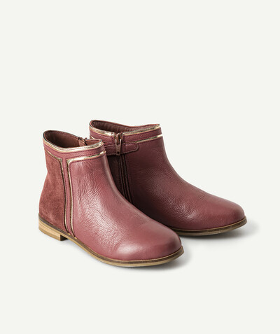 Shoes, booties radius - BURGUNDY AND GOLD BOOTS