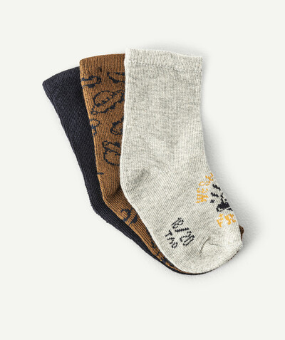 Baby-boy radius - PACK OF THREE PAIRS OF LONG SOCKS WITH A SPACE DESIGN
