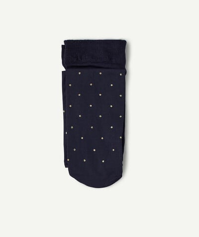 Low prices radius - BABIES' NAVY BLUE VOILE TIGHTS WITH GOLDEN RHINESTONES
