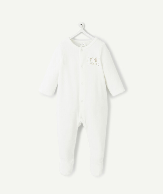 Maternity bag radius - WHITE VELVET SLEEPSUIT IN ORGANIC COTTON