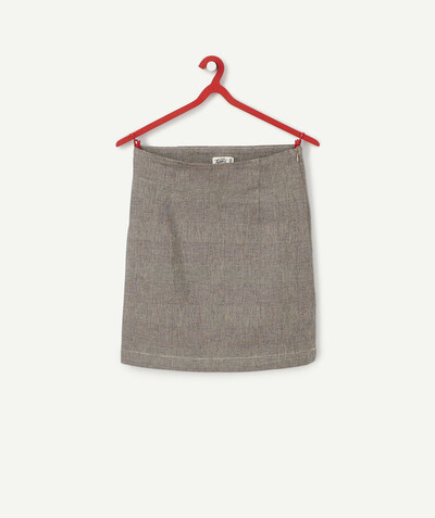 Shorts - Skirt Sub radius in - STRAIGHT GREY PRINCE OF WALES CHECK SKIRT
