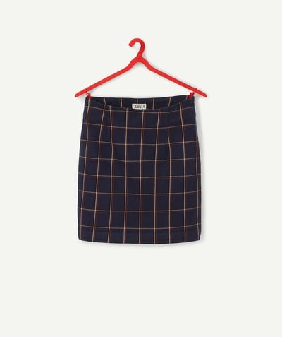 Collection hiver ado fille Sub radius in - STRAIGHT NAVY BLUE CHECKED SKIRT