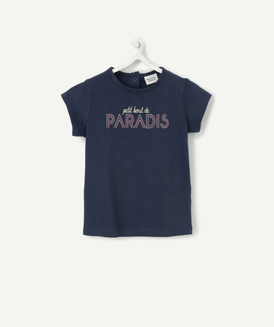 THE POWER OF WORDS radius - NAVY BLUE T-SHIRT IN ORGANIC COTTON WITH A FUN DESIGN
