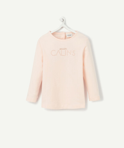 T-shirt Rayon - LE T-SHIRT ROSE EN COTON BIOLOGIQUE AVEC ANIMATION PAILLETÉE