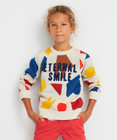 Pullover - Cardigan radius - KNITTED JUMPER WITH MULTICOLOURED SHAPES