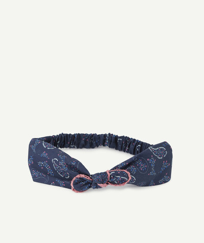 Outlet radius - NAVY BLUE KNOTTED HAIRBAND WITH A PAISLEY PRINT