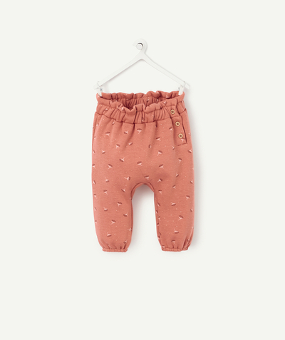 Baby-girl radius - SALMON JOGGING PANTS WITH DECORATIVE PRINTS
