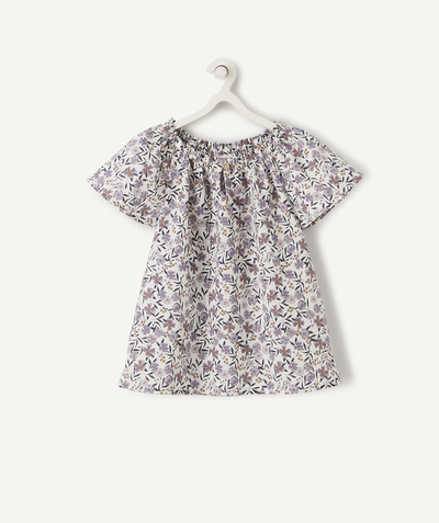 Girl radius - VIOLET FLORAL BLOUSE WITH FLARED SLEEVES