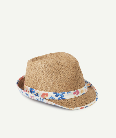 Girl radius - STRAW HAT WITH A FLORAL BRIM