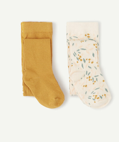 Socks - Tights radius - PACK OF TWO PAIRS OF MUSTARD AND PINK TIGHTS