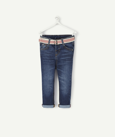 ECODESIGN radius - SLIM JEANS WITH A RED CORD BELT