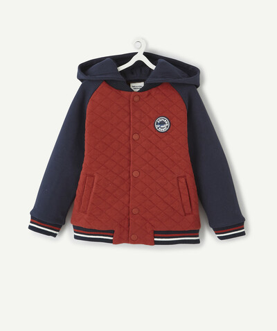 Cardigan radius - RED AND BLUE JACKET WITH A REMOVABLE HOOD