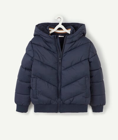 Boy radius - NAVY BLUE WATER-REPELLENT SHERPA-LINED PADDED JACKET