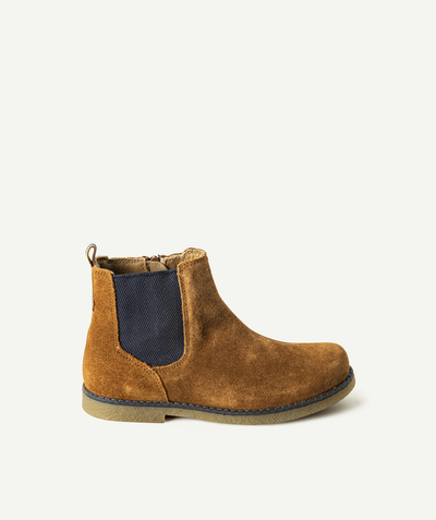 Boy radius - ELASTICATED BROWN SUEDE ANKLE BOOTS