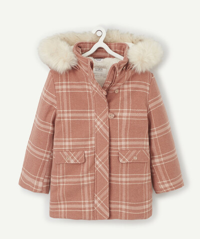 Coat - Padded jacket - Jacket radius - PINK BROADCLOTH COAT IN RECYCLED FIBRES