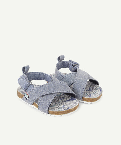 Shoes, booties radius - SANDAL-STYLE WAVE PRINT BLUE SLIPPERS