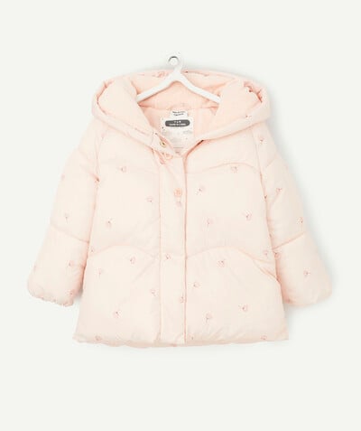 Coat - Padded jacket - Jacket radius - LIGHT AND WATER-REPELLENT PINK FLORAL PADDED JACKET
