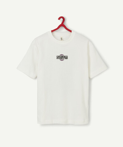 T-shirt Sub radius in - WHITE ORGANIC COTTON T-SHIRT WITH A FUN DESIGN