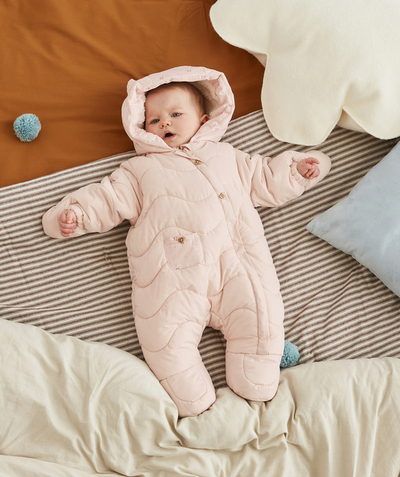 Sleep bag - Playsuit - Pramsuits family - PINK ALL-IN-ONE WITH A FURRY LINING