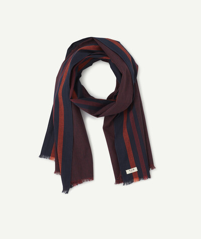 Boy radius - COTTON SCARF WITH RED AND BLUE STRIPES