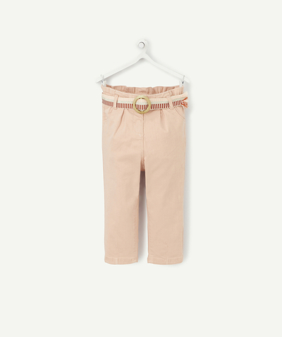 Outlet radius - PINK CHINO TROUSERS WITH AN ETHNIC BELT