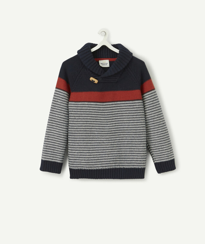 Knitwear radius - BLUE, RED AND STRIPED KNITTED JUMPER