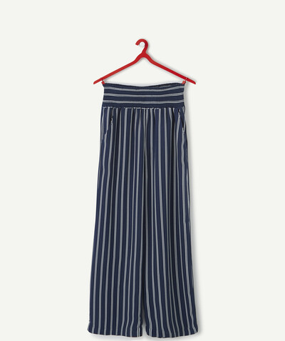 Trousers - Jeans Sub radius in - BLUE VISCOSE TROUSERS WITH WHITE STRIPES