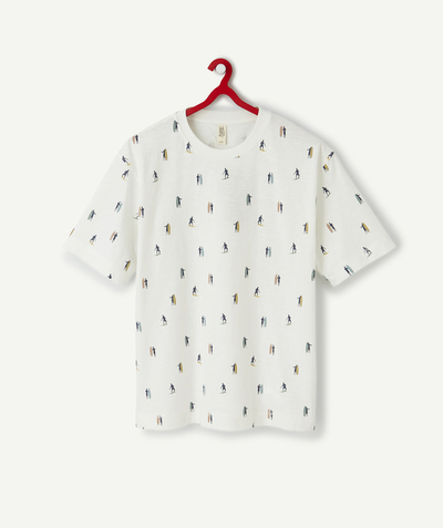 Our summer prints Sub radius in - LARGE WHITE SURF T-SHIRT IN ORGANIC COTTON