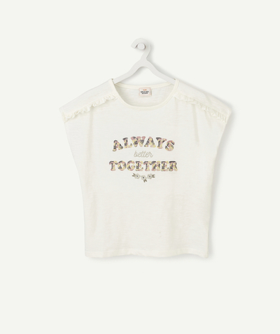 THE POWER OF WORDS radius - CREAM T-SHIRT IN ORGANIC COTTON WITH A MULTICOLOURED DESIGN