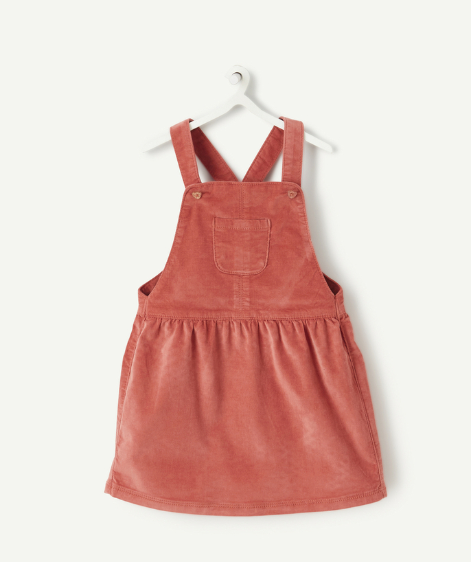 Dress - skirt radius - BABY GIRLS' RASPBERRY VELVET PINAFORE DRESS