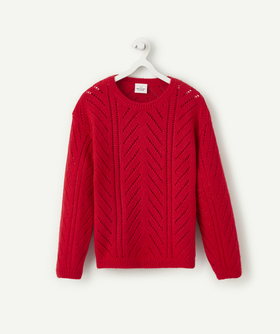 Fille Rayon - LE PULL EN TRICOT ROUGE