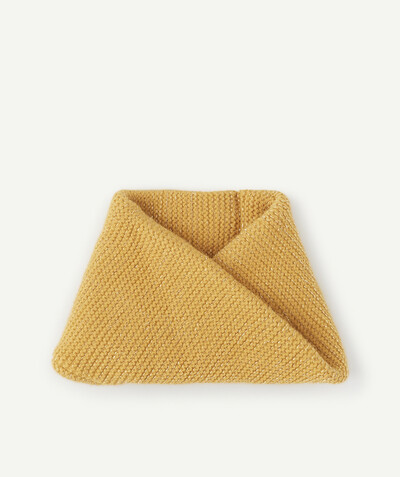 Baby-girl radius - SPARKLING MUSTARD YELLOW CABLE KNIT SNOOD