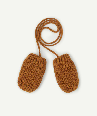 Hats - Caps corner - CAMEL MITTENS WITH RECYCLED FLEECE LINING