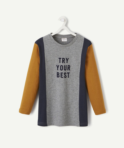 Sportswear radius - LONG-SLEEVED COLOUR BLOCK T-SHIRT WITH A MESSAGE