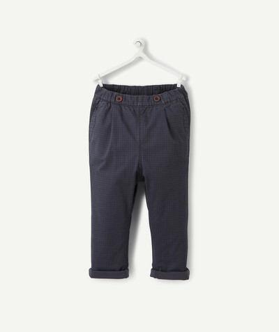 Trousers radius - BLUE-GREY CHECKED HAREM PANTS