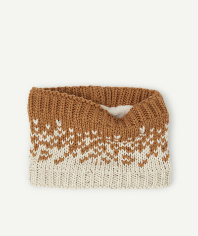Hats - Caps corner - SNOOD IN A CAMEL AND BEIGE KNIT