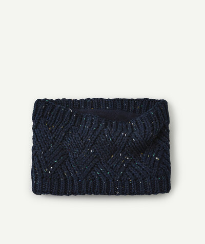 ECODESIGN radius - NAVY BLUE KNITTED SNOOD IN RECYCLED FIBRES
