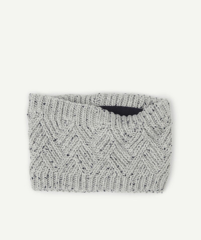 Boy radius - GREY KNITTED SNOOD IN RECYCLED FIBRES