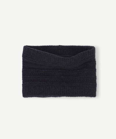 Baby-girl radius - SPARKLING NAVY BLUE KNITTED SNOOD