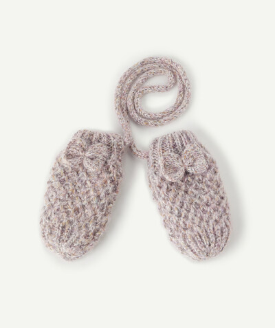 Baby-girl radius - KNITTED MITTENS IN SHADES OF PINK