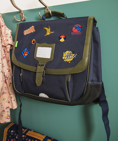 Boy radius - TANN'S� - BLUE SCHOOLBAG WITH COLOURFUL PATCHES