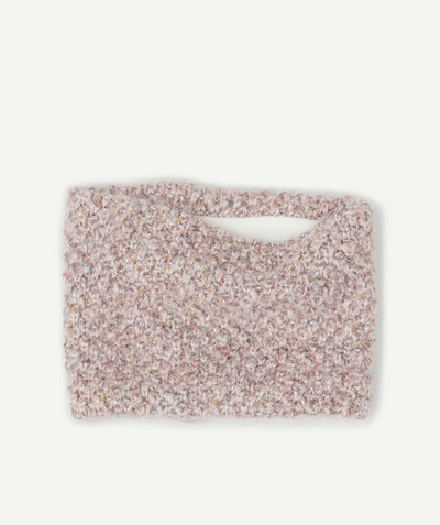 Baby-girl radius - KNITTED SNOOD IN RECYCLED FIBRES IN SHADES OF PINK