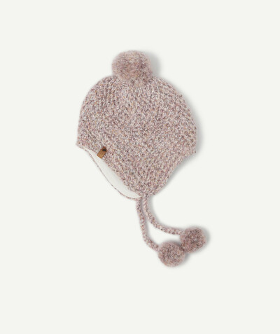 KNITWEAR ACCESSORIES Tao Categories - PERUVIAN HAT IN RECYCLED FIBRES IN SHADES OF PINK