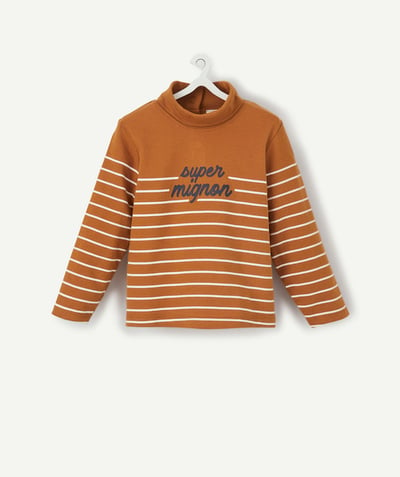 THE POWER OF WORDS radius - STRIPED MUSTARD COLOURED TURTLENECK TOP