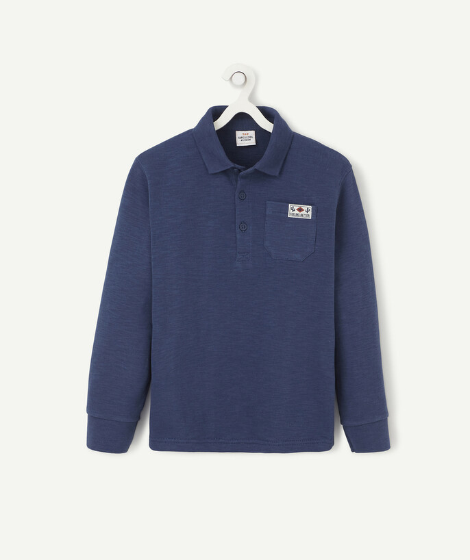 Original Days radius - NAVY BLUE POLO SHIRT WITH A MESSAGE AT THE BACK