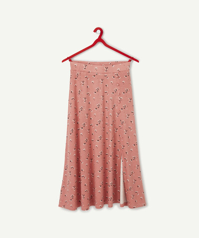 Shorts - Skirt Sub radius in - PINK FLOWER-PATTERNED LONG SKIRT