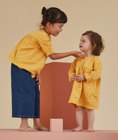 Shirt - Blouse Tao Categories - EVOLVING YELLOW DRESS IN ORGANIC COTTON
