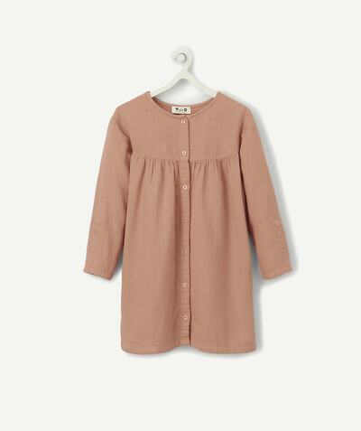 Shirt - polo Tao Categories - EVOLVING OLD ROSE DRESS IN ORGANIC COTTON